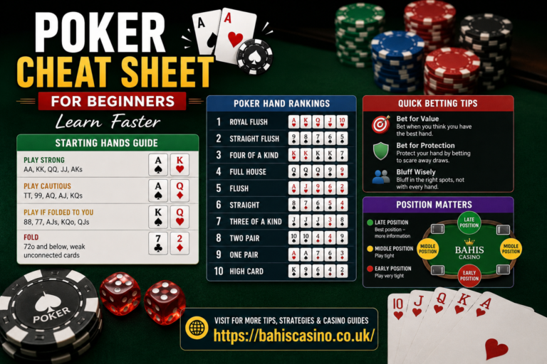 Poker cheat sheet